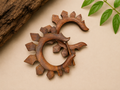 Handcrafted Wooden Gear Wheel Ear Gauge Earring