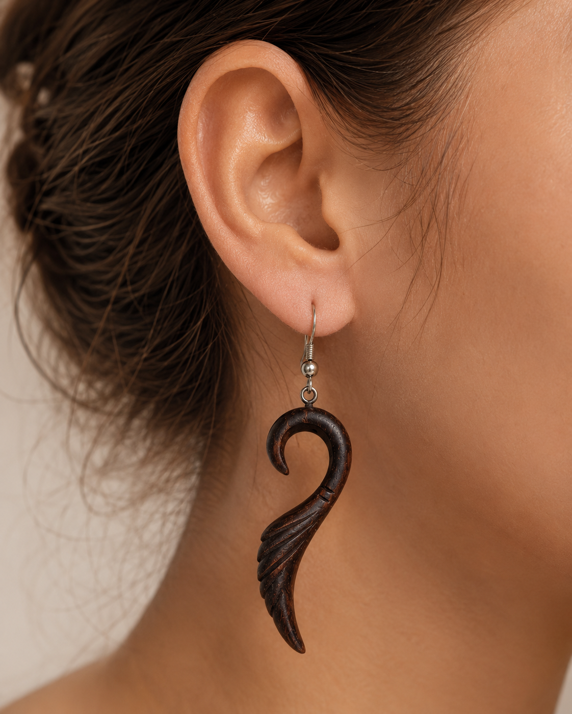 Handcarved Wooden Earrings