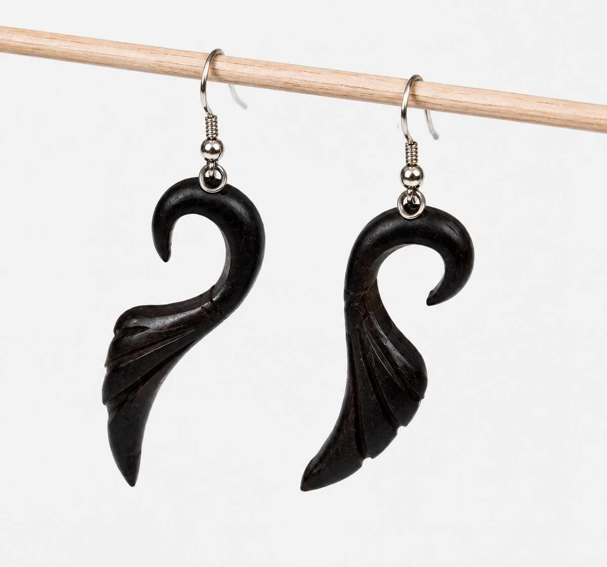 Handcarved Wooden Earrings