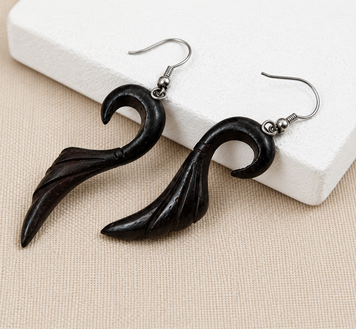 Handcarved Wooden Earrings