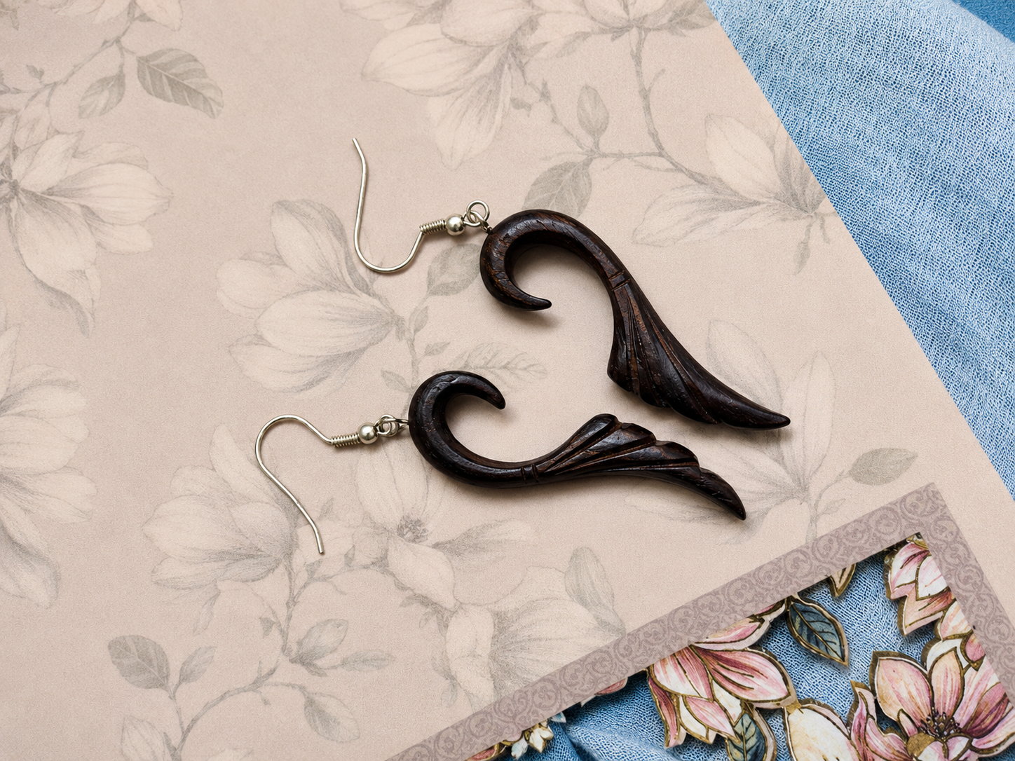 Handcarved Wooden Earrings