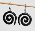 Handcrafted Wooden Spiral Earrings 🖤🌿