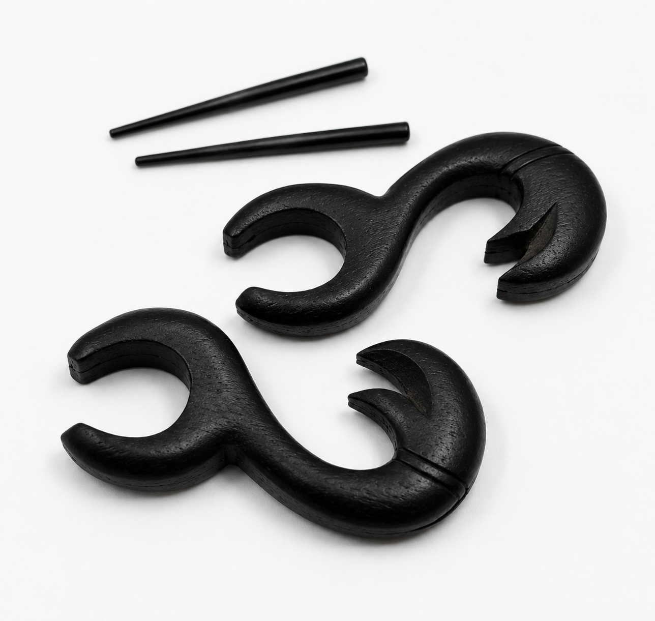Black Tribal Spiral Hook Earrings