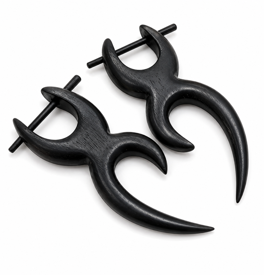 Black Horn Tribal Earrings 🖤