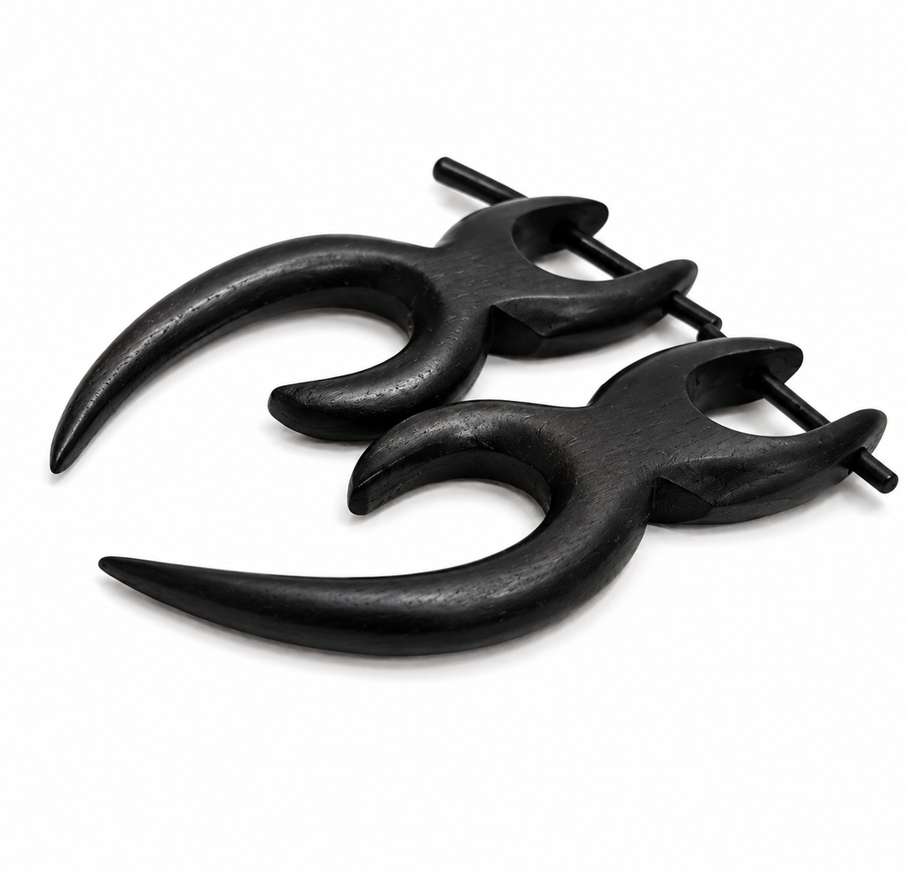 Black Horn Tribal Earrings 🖤