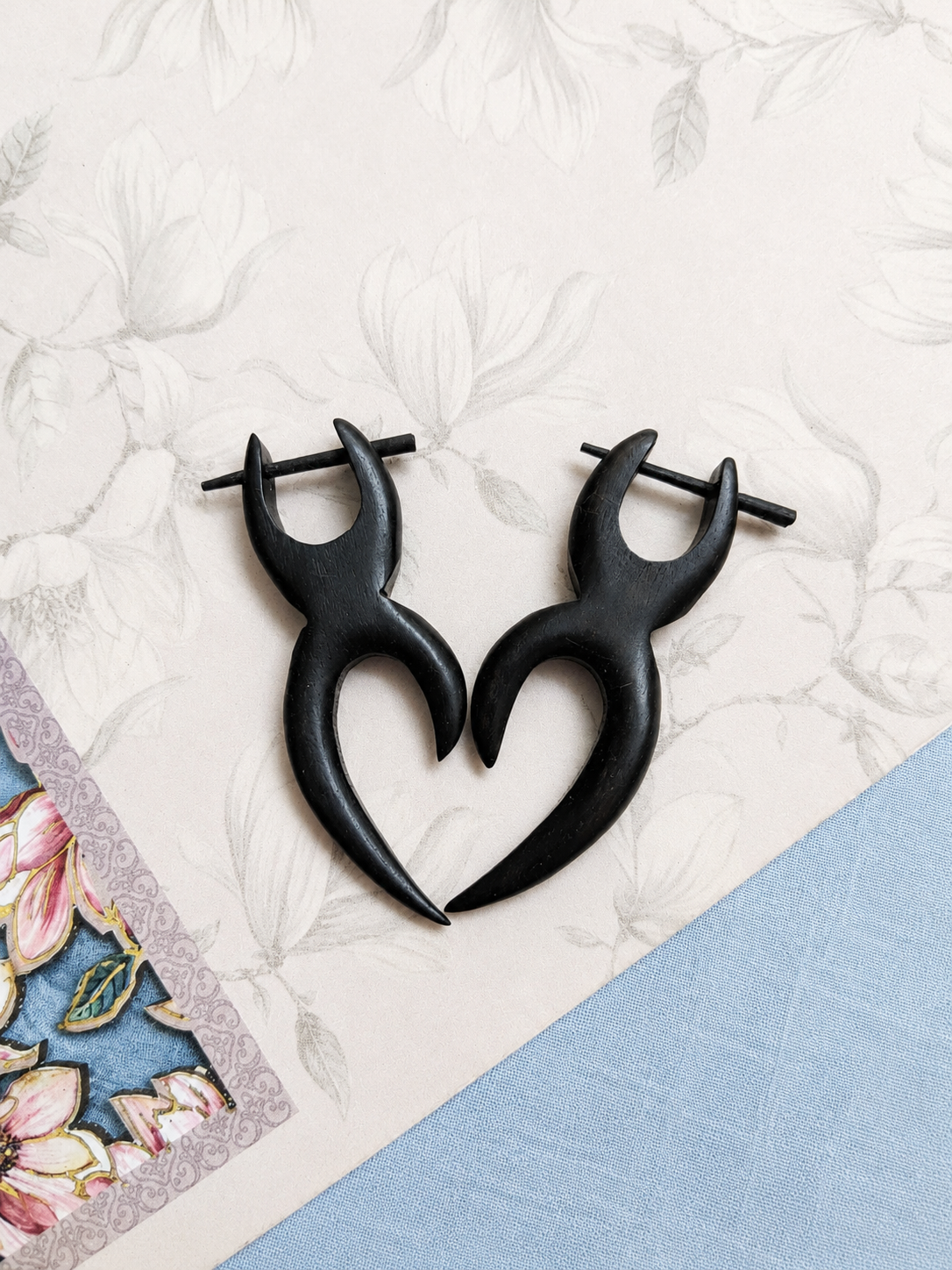Black Horn Tribal Earrings 🖤