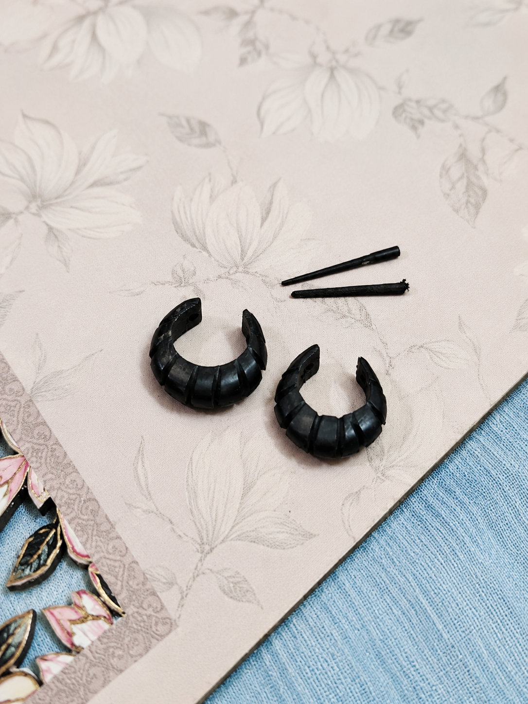 Oxidized Black Hoop Earrings