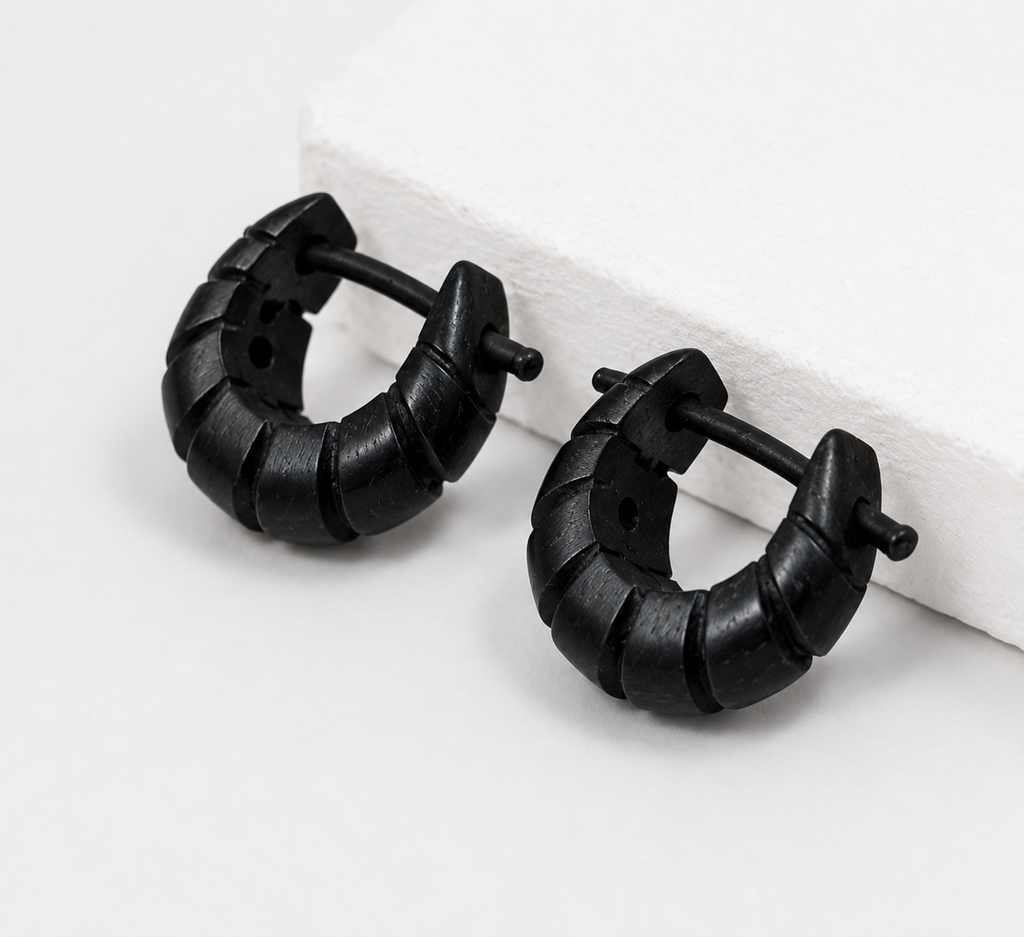 Oxidized Black Hoop Earrings