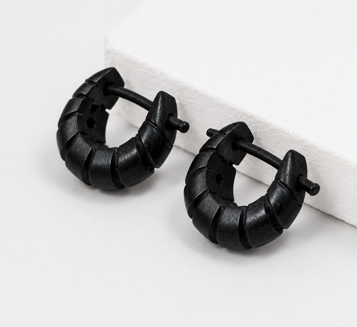 Oxidized Black Hoop Earrings