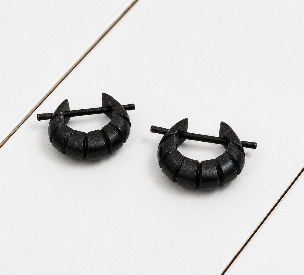 Oxidized Black Hoop Earrings