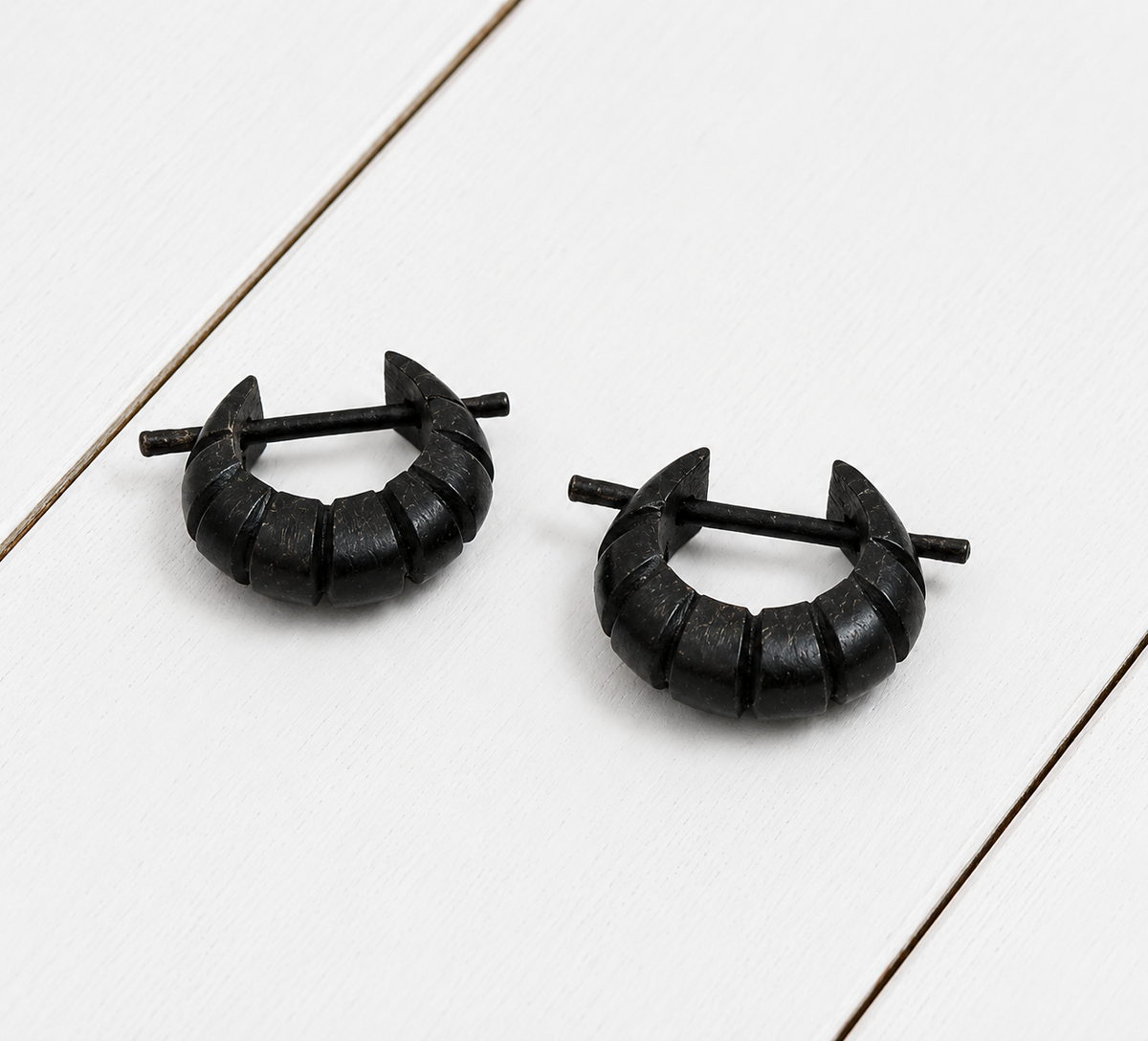 Oxidized Black Hoop Earrings