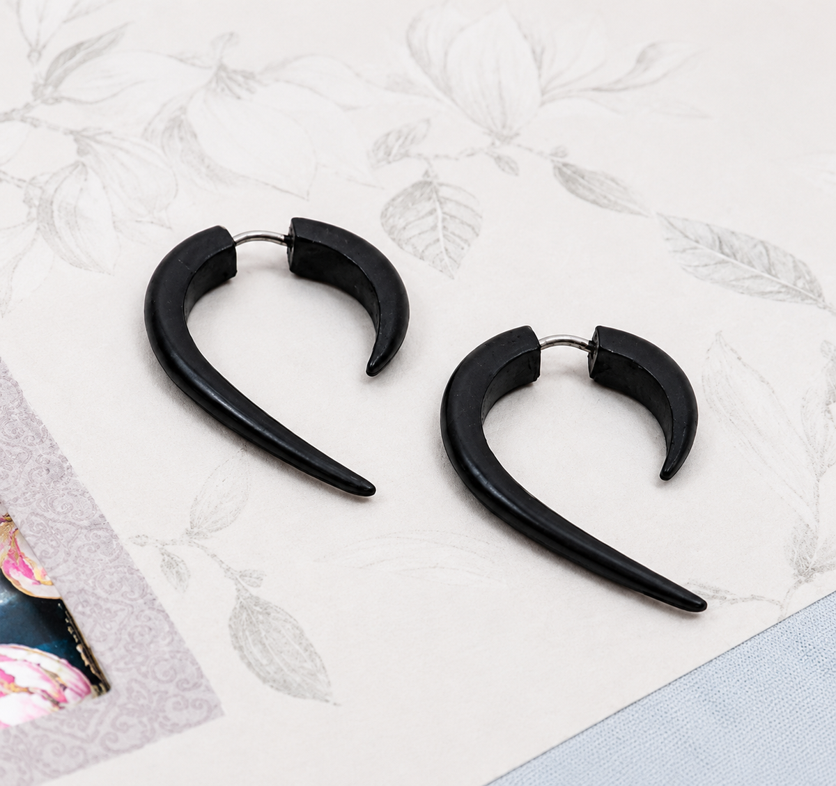 Black Horn Shape Earrings