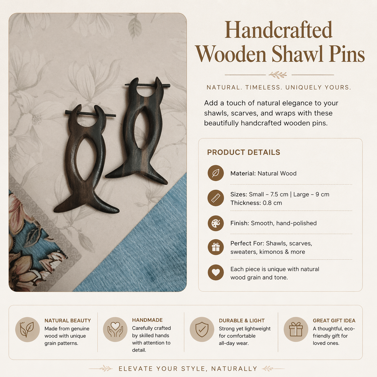 Handcrafted Wooden Earrings