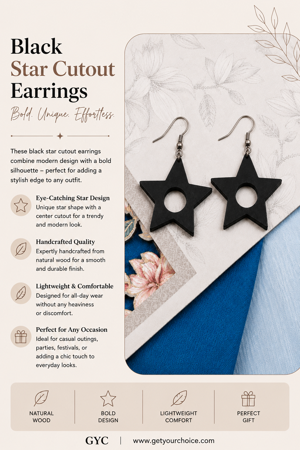 Black Star Cutout Earrings 🖤⭐